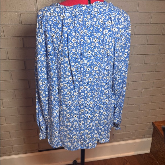 Alexander Jordan Blue Floral Long Sleeve Peasant Top size XL excellent condition - Picture 2 of 6